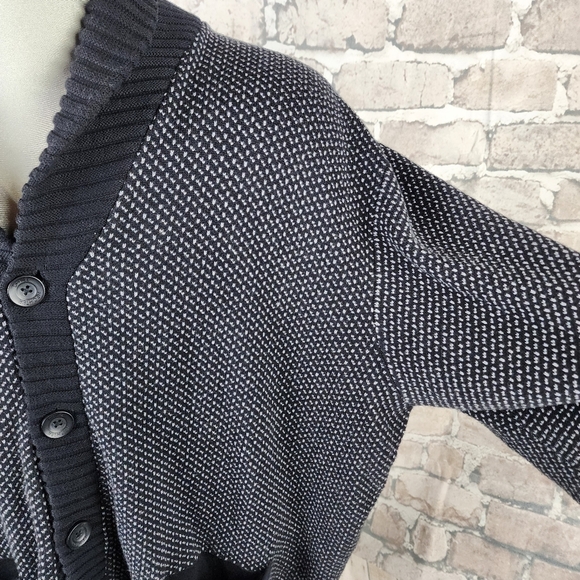 Daniel Hechter Paris Cotton Shawl Collar Grampa Cardigan Navy Size 2X Preppy - Picture 5 of 14